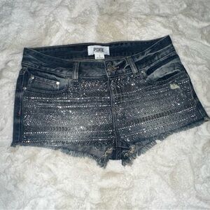 NWOT Victoria’s Secret Pink Denim Bling Cutoff Shorts-